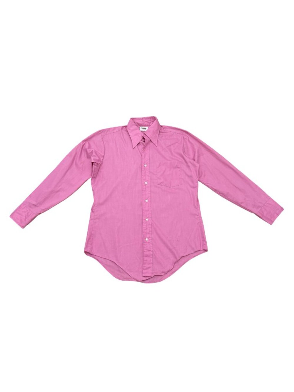 Vintage 1980s Pink Button Front Dress Shirt Long Sleeve